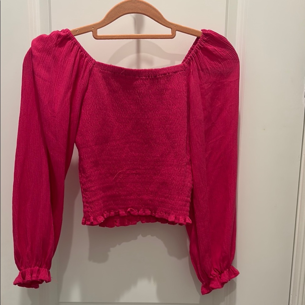 Chelsea & Violet size M 10/12 hot pink ruched bodice top